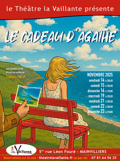 Affiche officielle de présentation de la pièce de François Tinlot : Le Cadeau d'Agathe".